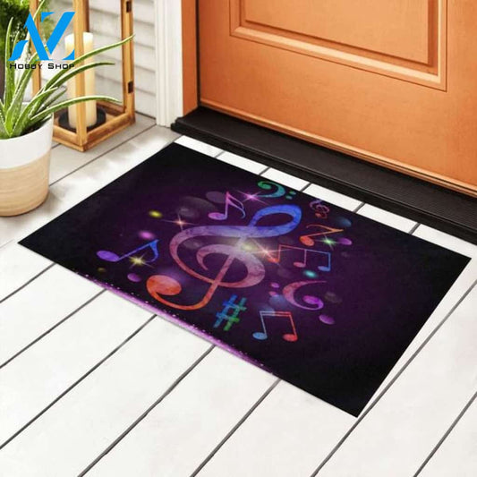 Personalized Name Family House Colorful Music Note Instrument Doormat Welcome Mat Housewarming Gift Home Decor Funny Doormat Gift For Friend