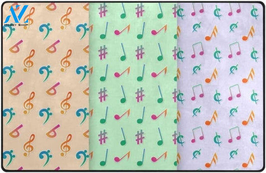Colorful Music Notes Area Rug Indoor And Outdoor Doormat Warm House Gift Welcome Mat Birthday Gift For Music Lovers