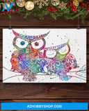 Colorful Owls Gift Family Canvas Wall Art