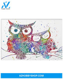 Colorful Owls Gift Family Canvas Wall Art