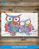 Colorful Owls Gift Family Canvas Wall Art