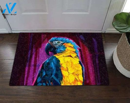 Colorful Parrot Doormat Floor Rug Housewarming Gift Home Living Home Decor Funny Doormat Gift Idea