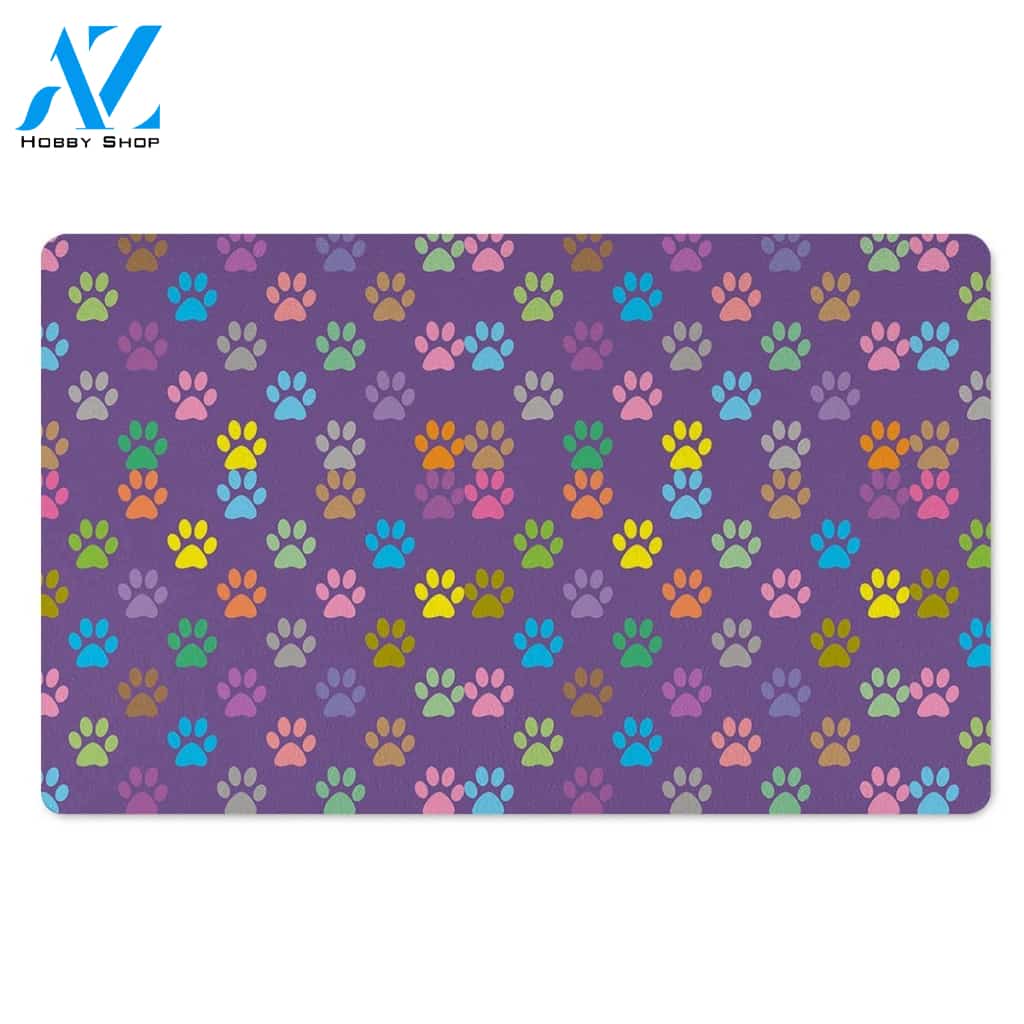 Colorful Paw Door Mat