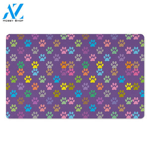 Colorful Paw Door Mat
