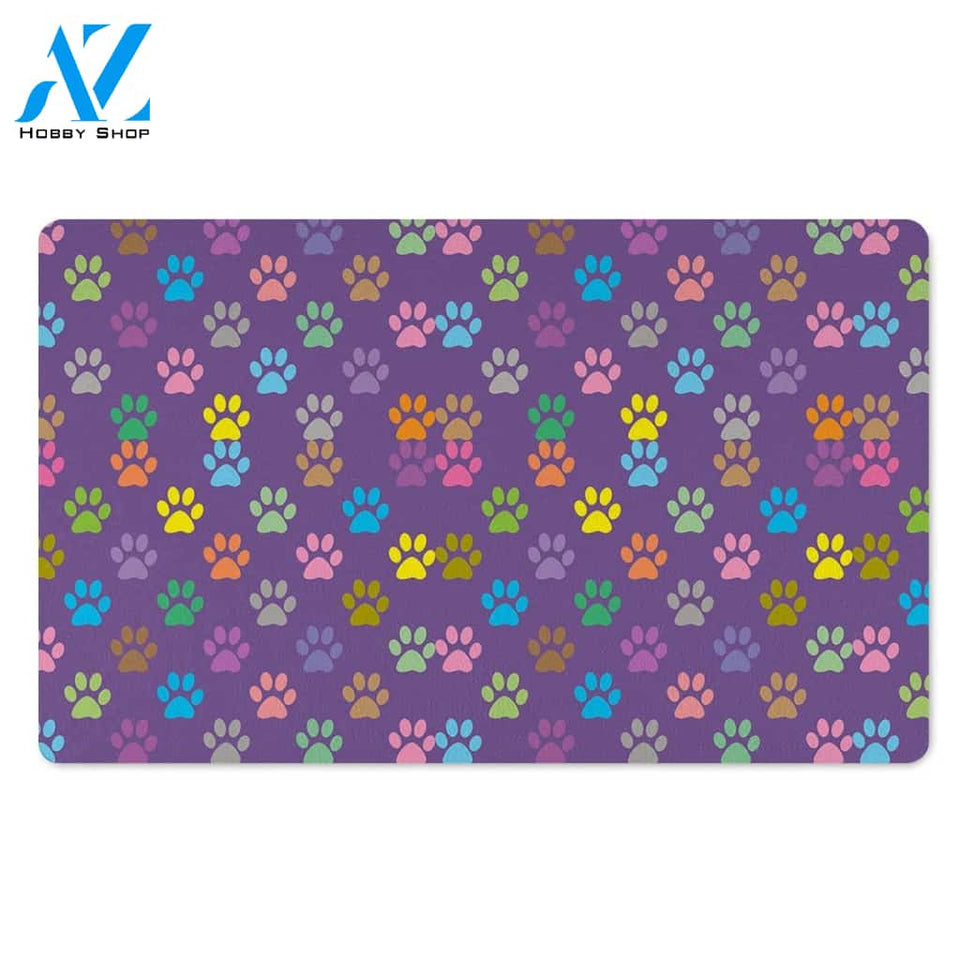 Colorful Paw Door Mat