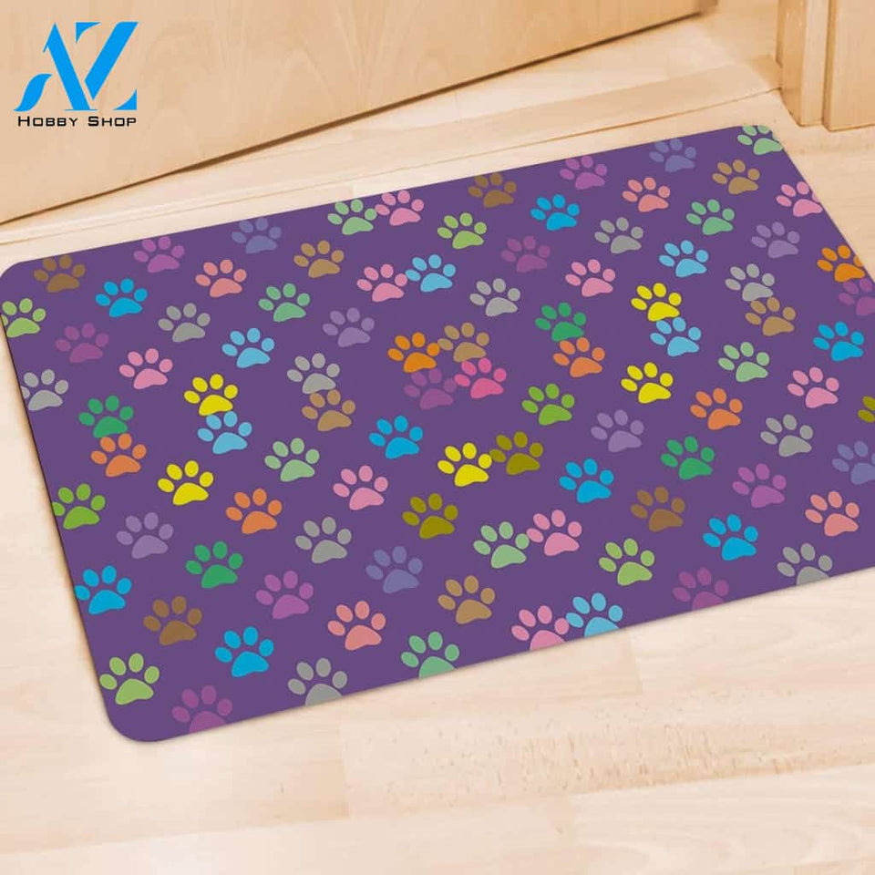 Colorful Paw Door Mat