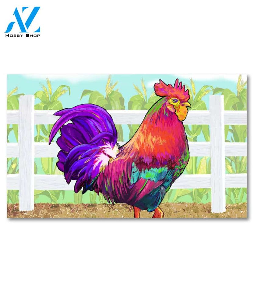 Colorful Rooster Doormat - 18" x 30"