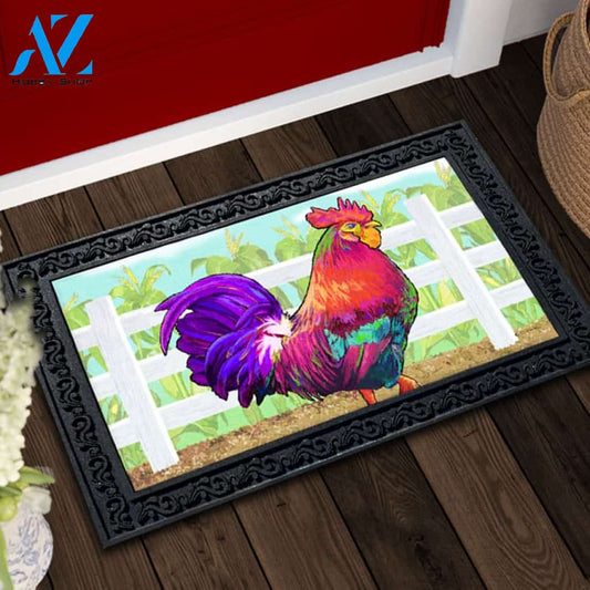 Colorful Rooster Doormat - 18" x 30"