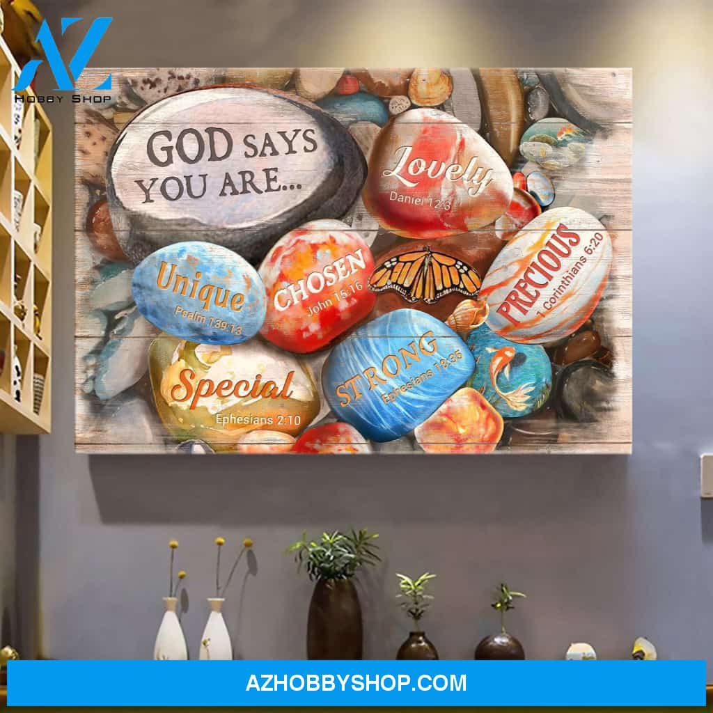 Colorful Stones – God Says You Are Jesus Poster Canvas Wall Decor Visual Art