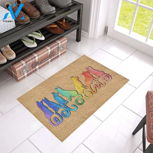 Colorful Tails German Shepherd Welcome Printed Doormat Home Decor