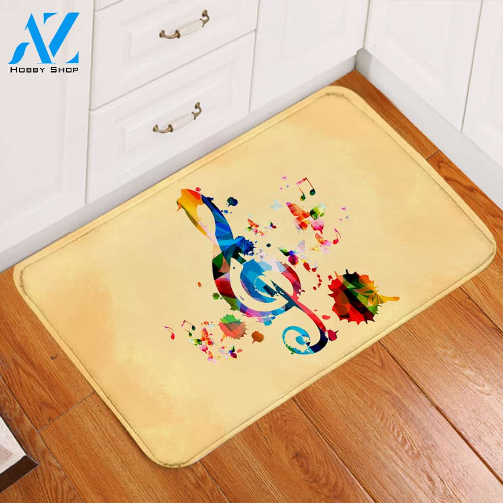 Colorful Treble Clef Door Mat