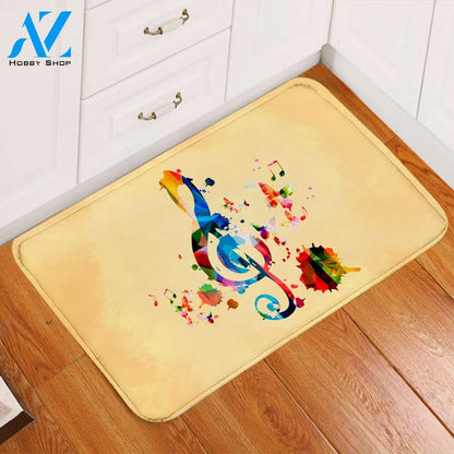 Colorful Treble Clef Door Mat