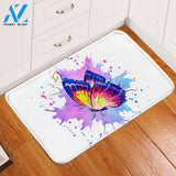 Colorsplashed Butterfly Door Mat