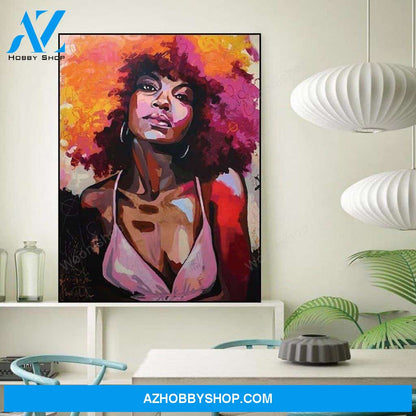 Colour Oil Painting African Women Decorative Posters Abstract Characters Waterproof Canvas Printing Wall Art Hanging Painting