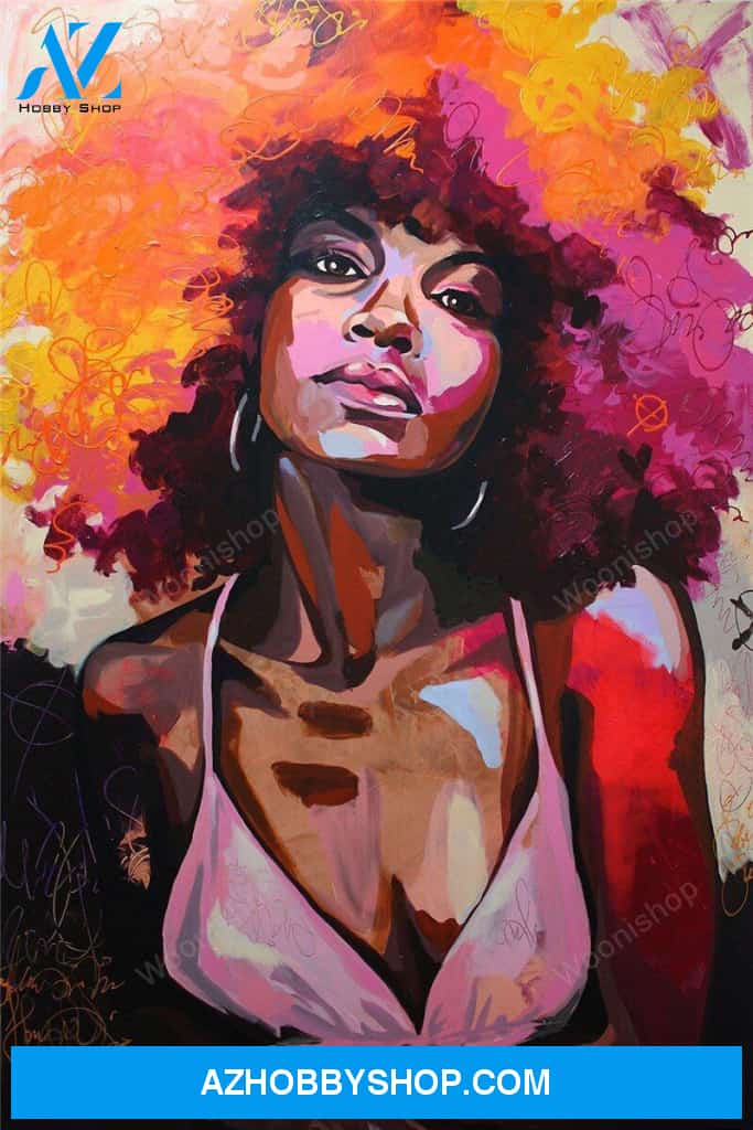 Colour Oil Painting African Women Decorative Posters Abstract Characters Waterproof Canvas Printing Wall Art Hanging Painting