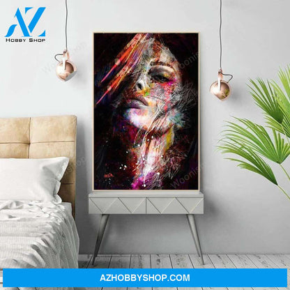 Colour Oil Painting African Women Decorative Posters Abstract Characters Waterproof Canvas Printing Wall Art Hanging Painting