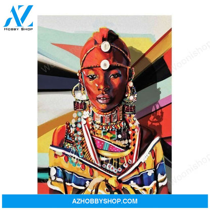 Colour Oil Painting African Women Decorative Posters Abstract Characters Waterproof Canvas Printing Wall Art Hanging Painting