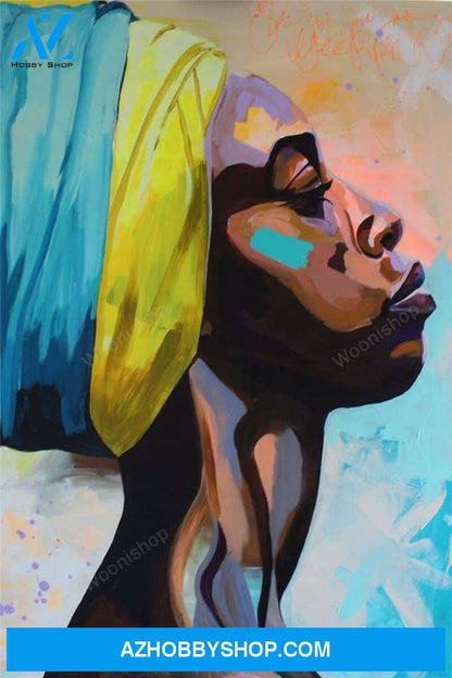 Colour Oil Painting African Women Decorative Posters Abstract Characters Waterproof Canvas Printing Wall Art Hanging Painting