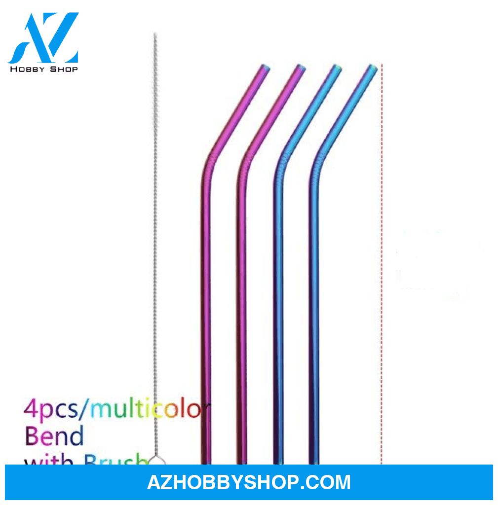 Colourful Reusable Stainless Steel Straws Multicolor / Bend