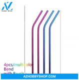 Colourful Reusable Stainless Steel Straws Multicolor / Bend