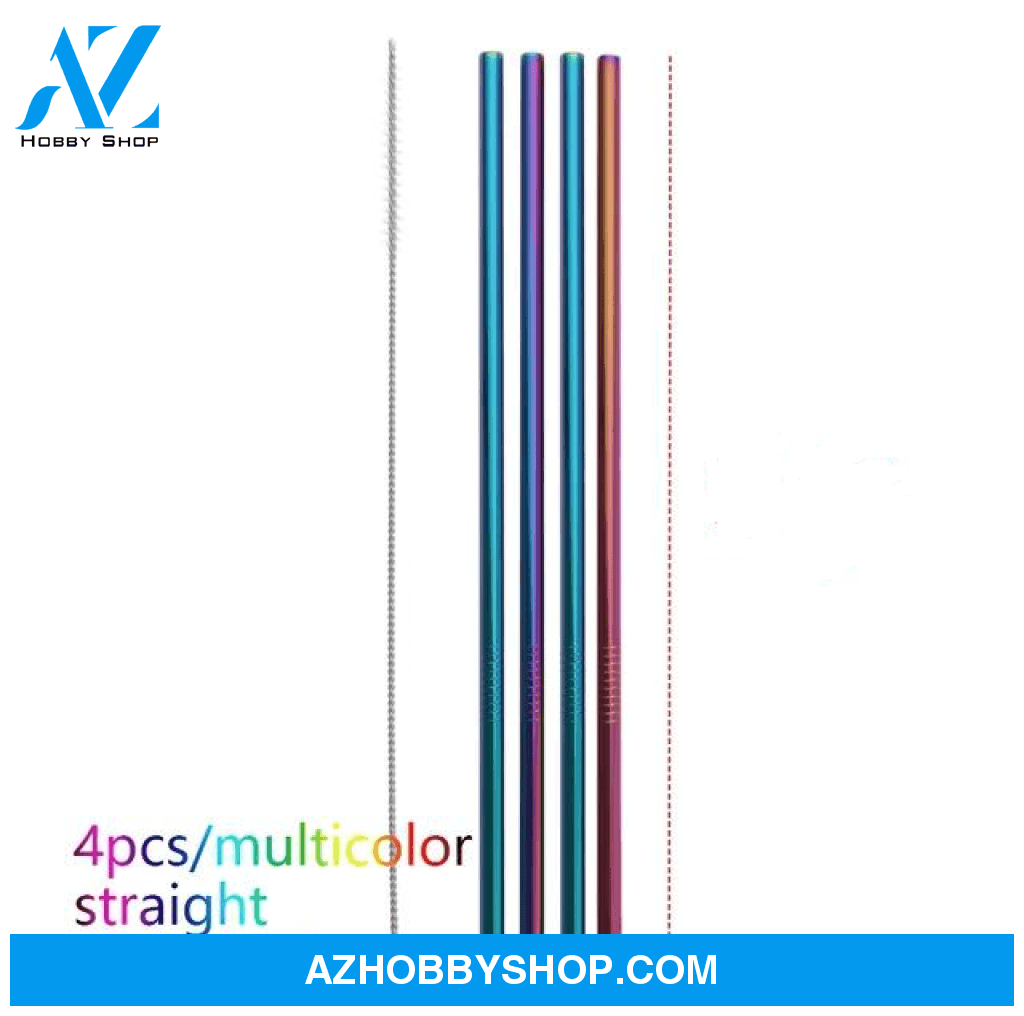 Colourful Reusable Stainless Steel Straws Multicolor / Straight