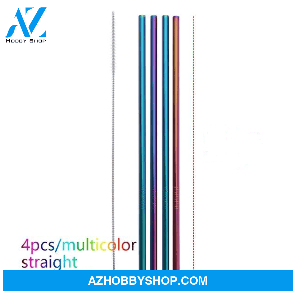 Colourful Reusable Stainless Steel Straws Multicolor / Straight