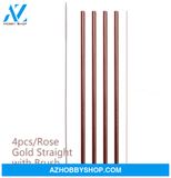 Colourful Reusable Stainless Steel Straws Rosegold / Straight