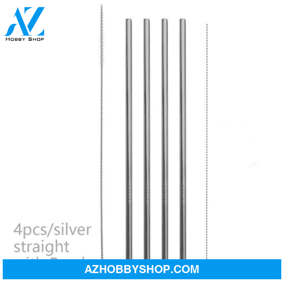 Colourful Reusable Stainless Steel Straws Silver / Straight