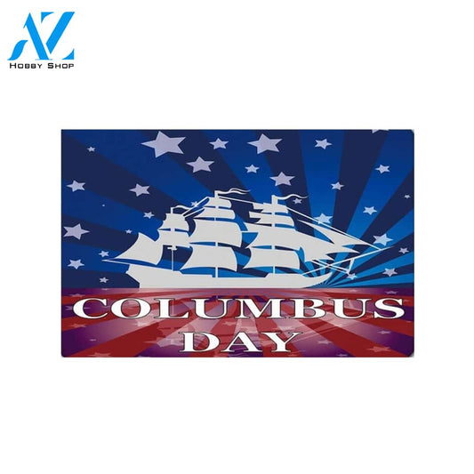 Columbus Day Pattern A Ship In Galaxy Night Door Mat Rug Doormat Welcome Mat Housewarming Gift Home Decor Funny Doormat Gift for Friend Birthday Gift