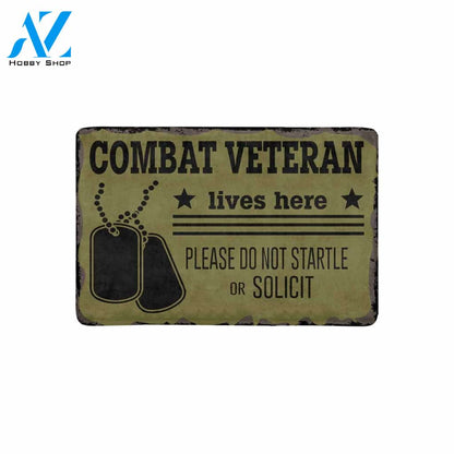 COMBAT VETERAN Doormat 23.6" x 15.7" | Welcome Mat | House Warming Gift