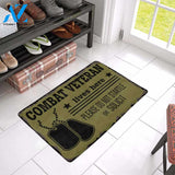 COMBAT VETERAN Doormat 23.6" x 15.7" | Welcome Mat | House Warming Gift