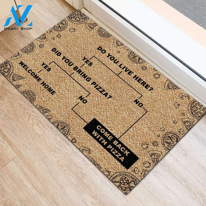 Personalized Name Family House Come Back With Pizza Doormat Welcome Mat House Warming Gift Home Decor Funny Doormat Gift Idea
