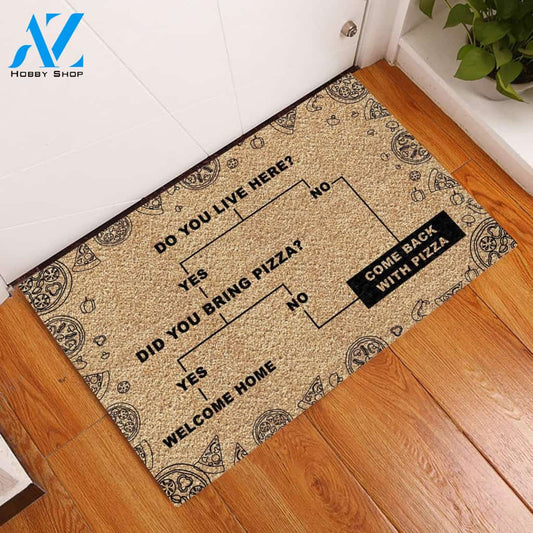 Personalized Name Family House Come Back With Pizza Doormat Welcome Mat House Warming Gift Home Decor Funny Doormat Gift Idea