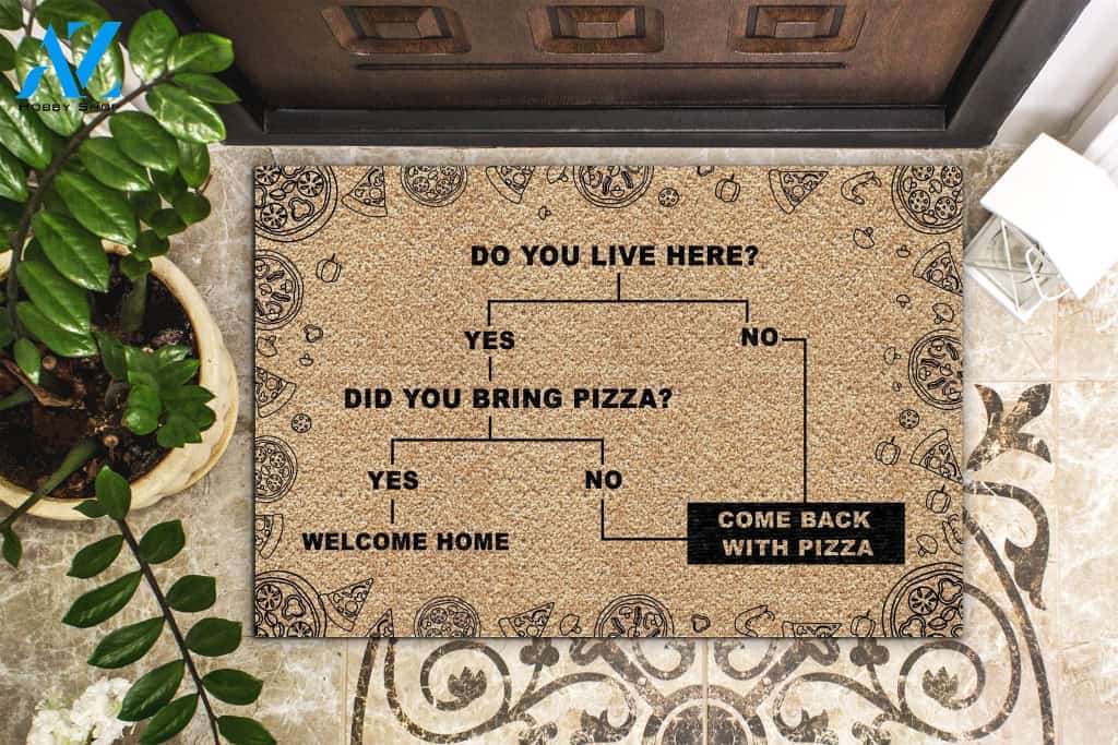Personalized Name Family House Come Back With Pizza Doormat Welcome Mat House Warming Gift Home Decor Funny Doormat Gift Idea