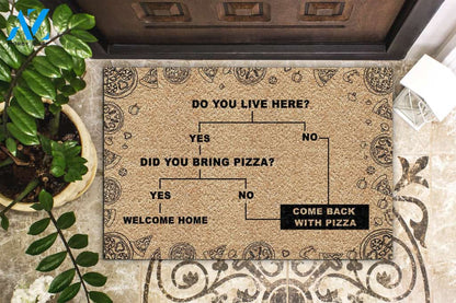 Personalized Name Family House Come Back With Pizza Doormat Welcome Mat House Warming Gift Home Decor Funny Doormat Gift Idea