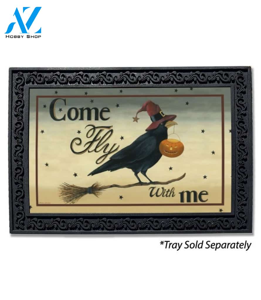 Come Fly With Me Crow - Doormat - 18" x 30"
