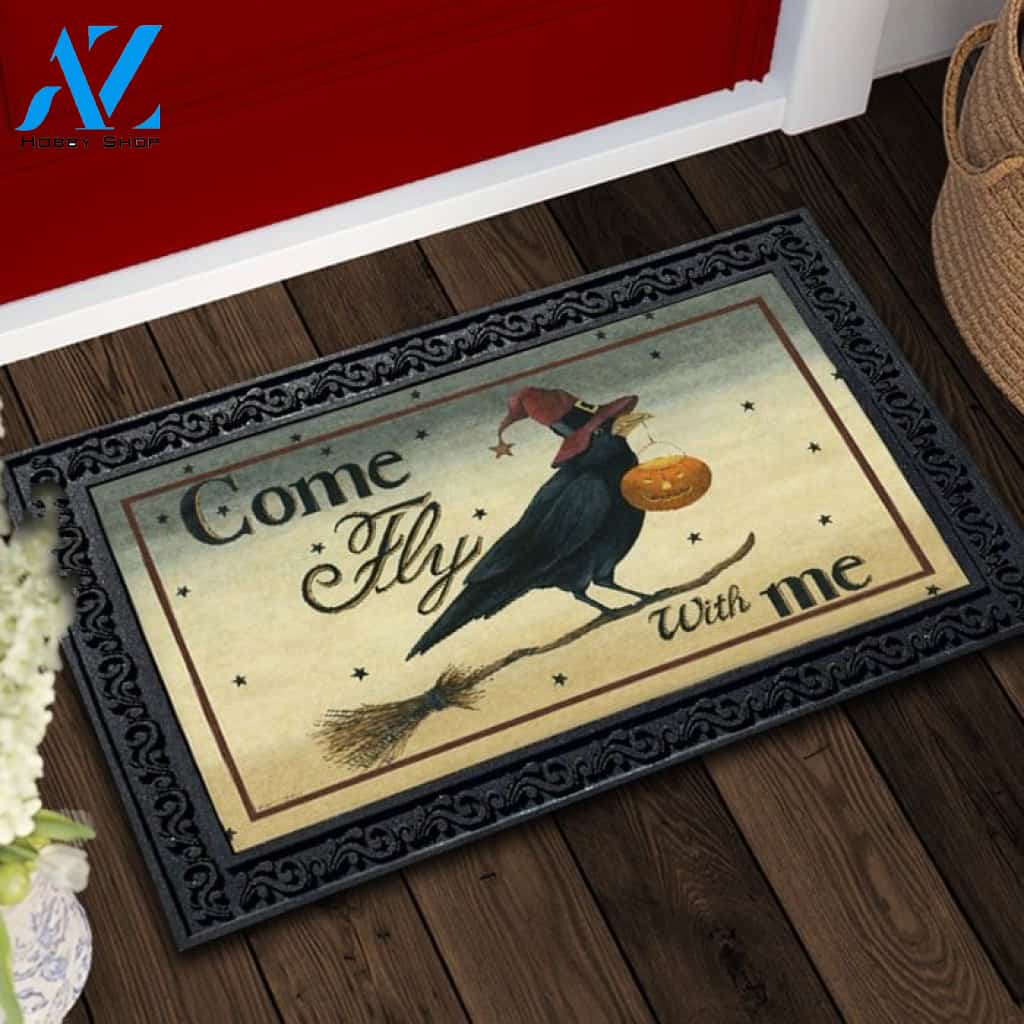 Come Fly With Me Crow - Doormat - 18" x 30"