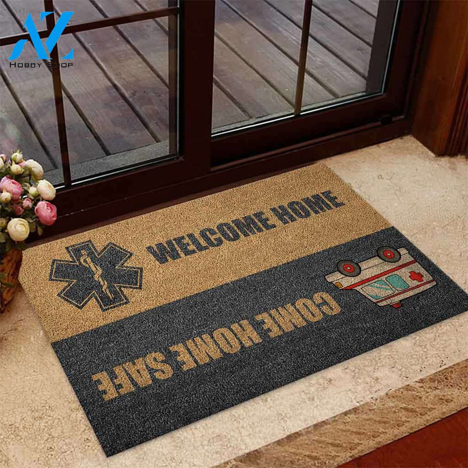 Come Home Safe - EMT Coir Pattern Print Doormat