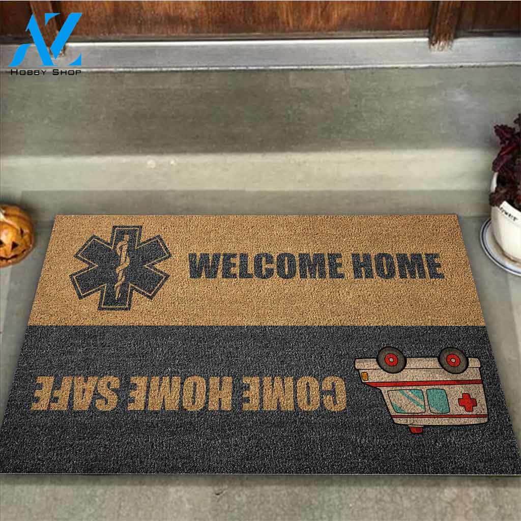 Come Home Safe - EMT Coir Pattern Print Doormat