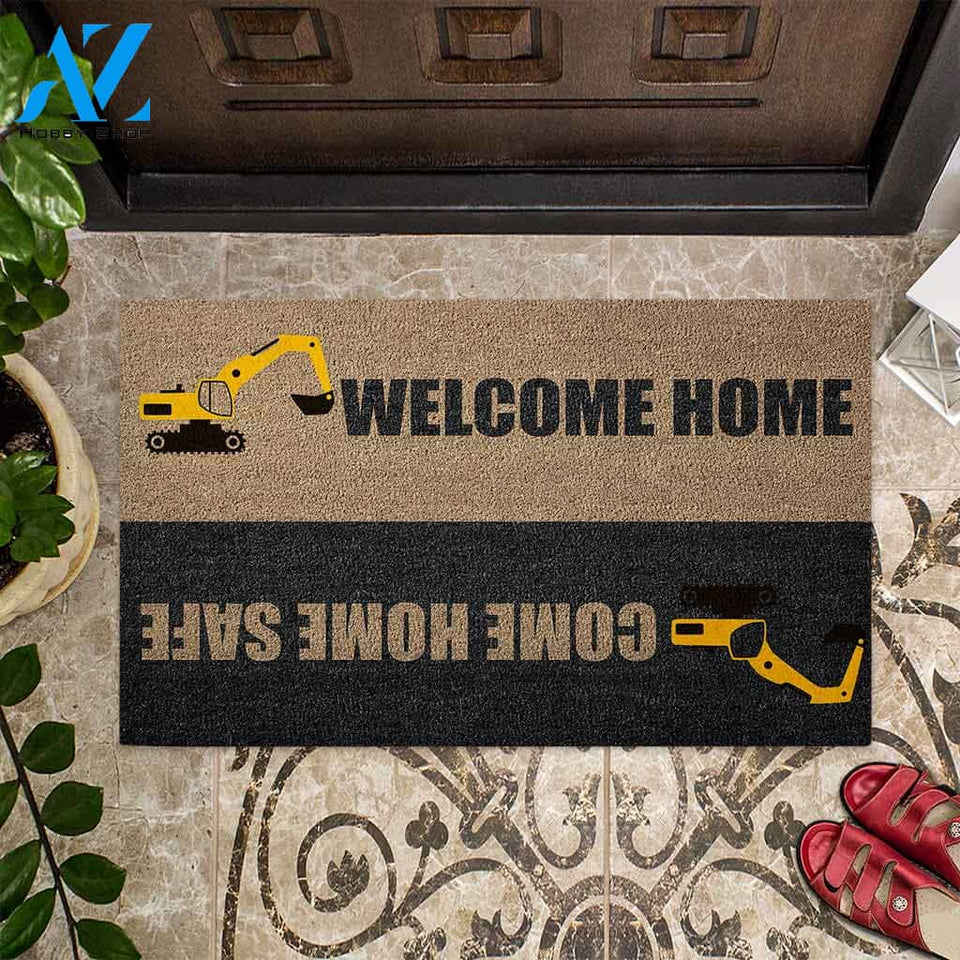 Come Home Safe - Heavy Equipment Operator Coir Pattern Print Doormat