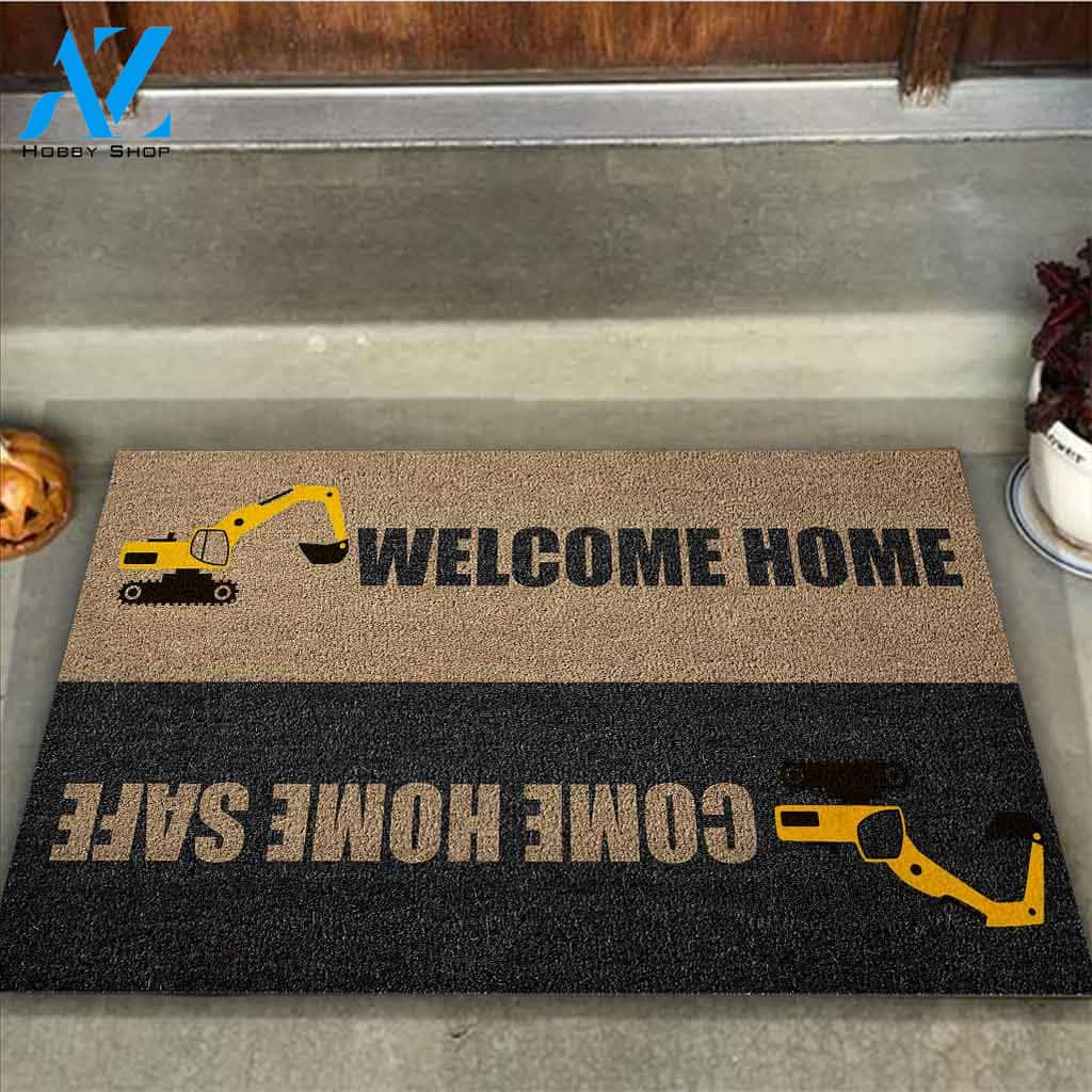 Come Home Safe - Heavy Equipment Operator Coir Pattern Print Doormat