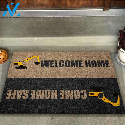 Come Home Safe - Heavy Equipment Operator Coir Pattern Print Doormat