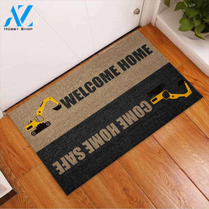 Come Home Safe - Heavy Equipment Operator Coir Pattern Print Doormat