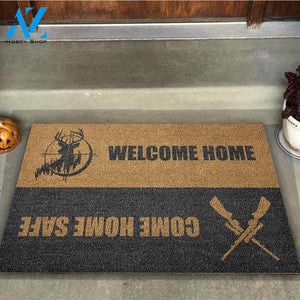 Come Home Safe- Hunting Coir Pattern Print Doormat