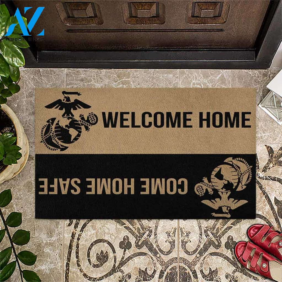 Come Home Safe - Marine Coir Pattern Print Doormat