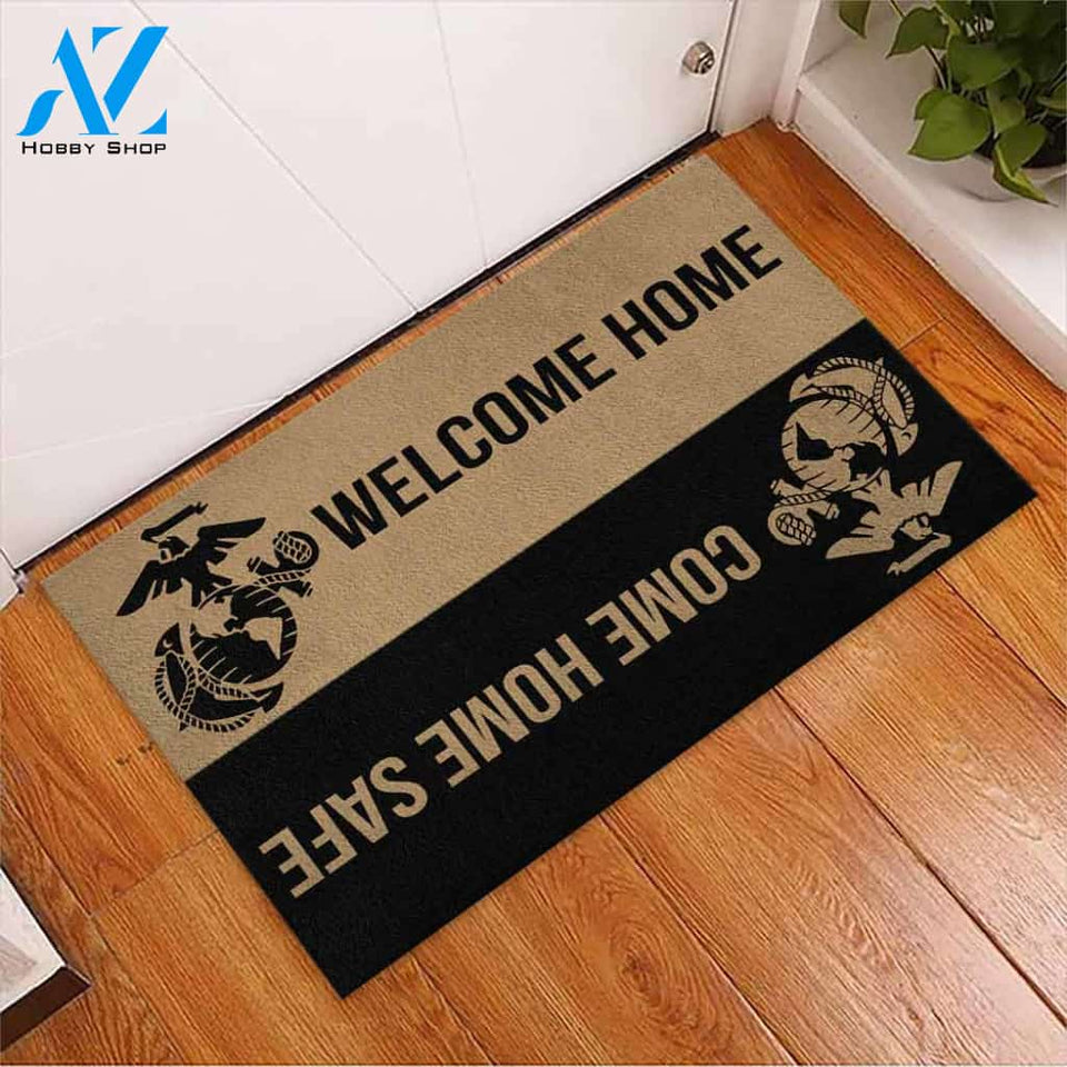 Come Home Safe - Marine Coir Pattern Print Doormat