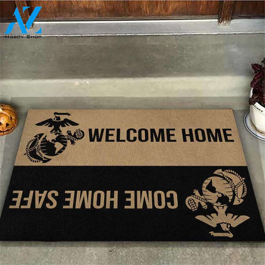 Come Home Safe - Marine Coir Pattern Print Doormat