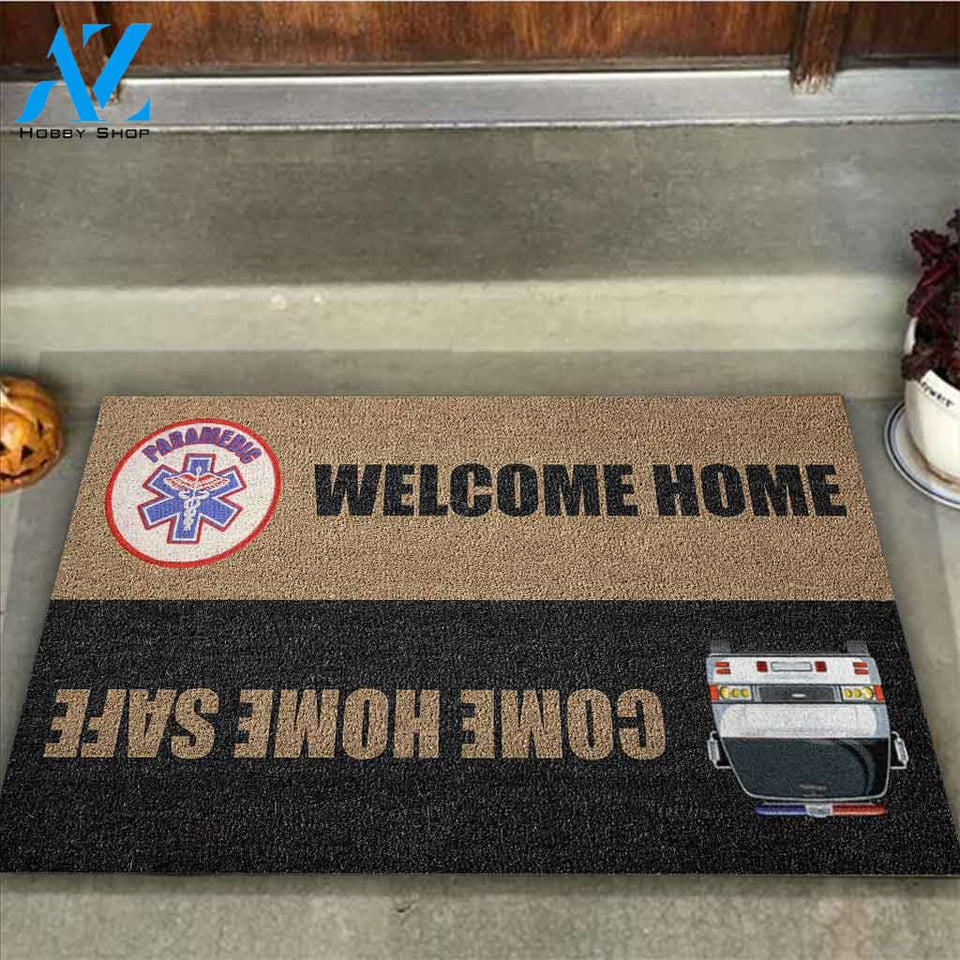 Come Home Safe - Paramedic Coir Pattern Print Doormat