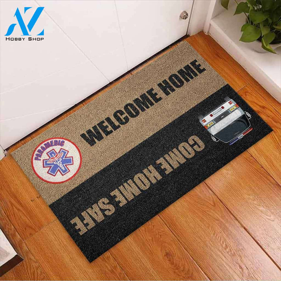 Come Home Safe - Paramedic Coir Pattern Print Doormat