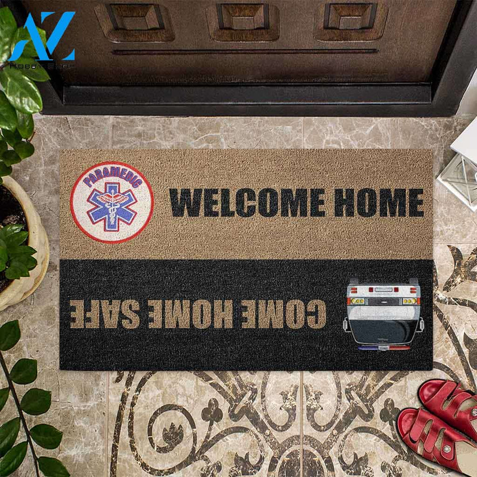 Come Home Safe - Paramedic Coir Pattern Print Doormat